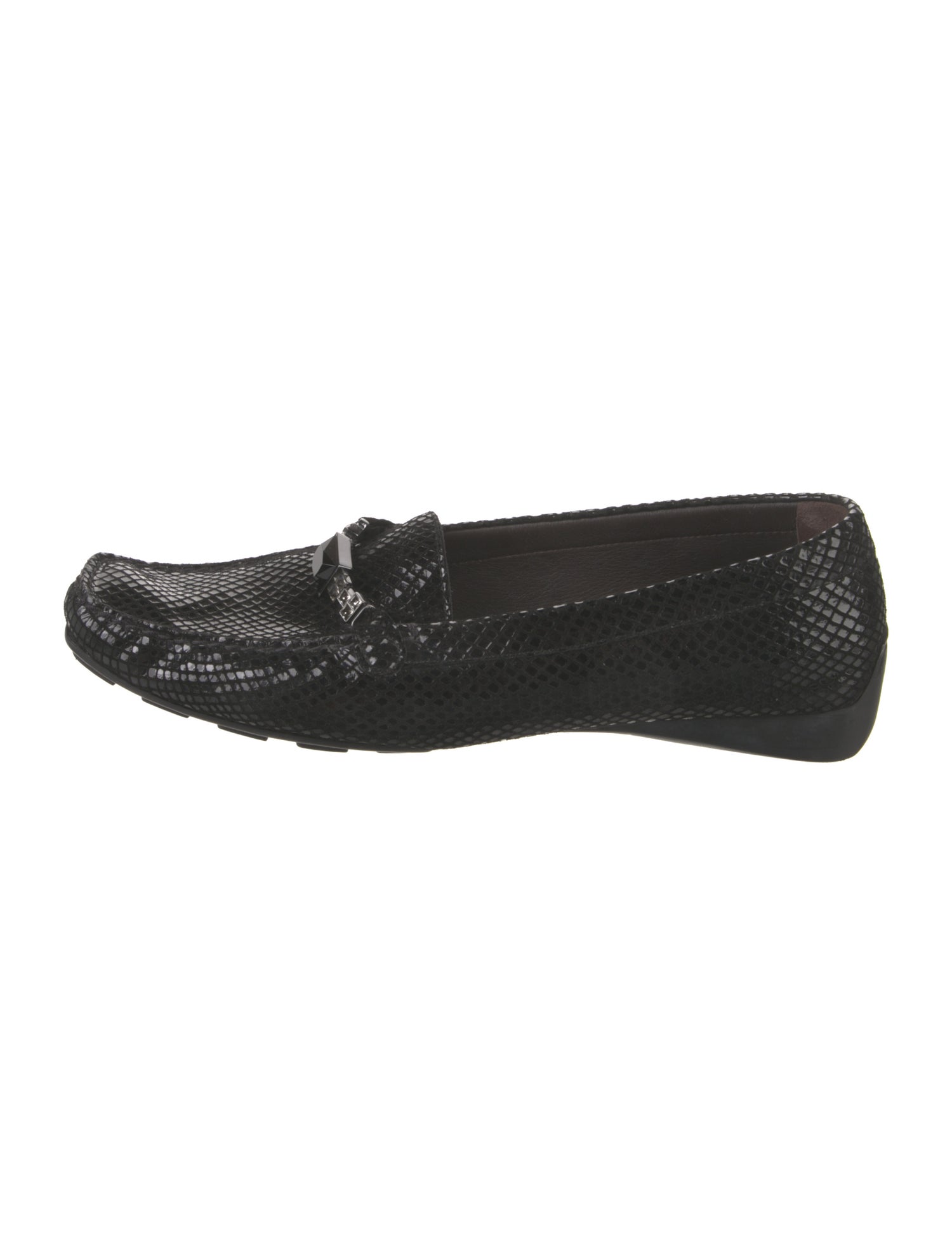Stuart Weitzman Patent Leather Animal Print Loafers