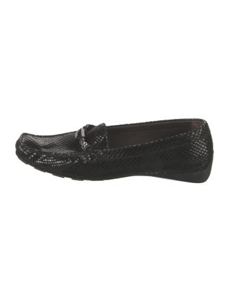 Stuart Weitzman Patent Leather Animal Print Loafers