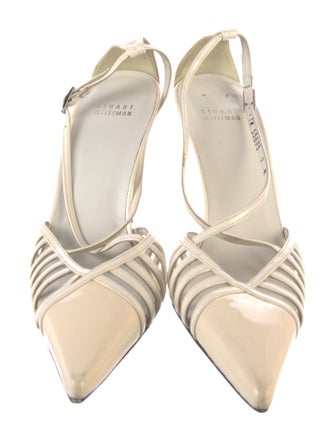 Stuart Weitzman Patent Leather T-Strap Pumps