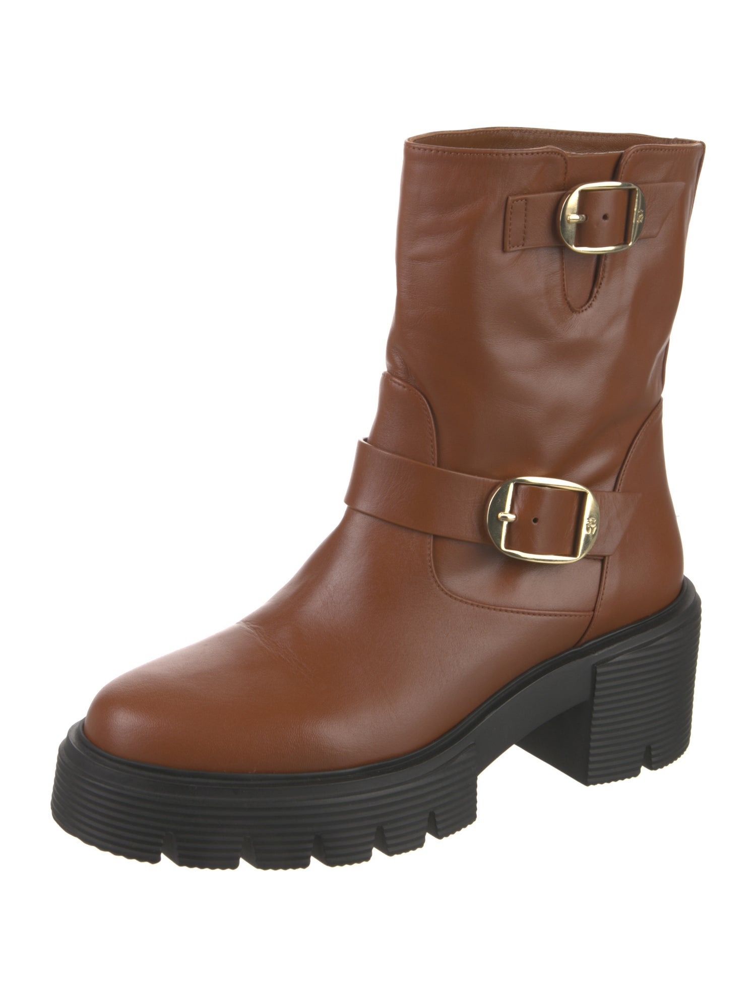 Stuart Weitzman Leather Moto Boots