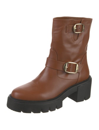 Stuart Weitzman Leather Moto Boots