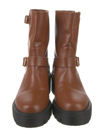 Stuart Weitzman Leather Moto Boots
