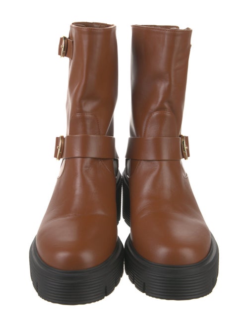 Stuart Weitzman Leather Moto Boots