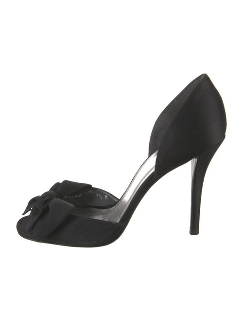 Stuart Weitzman Satin Bow Accents D'Orsay Pumps