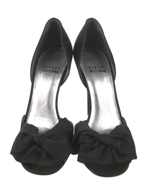 Stuart Weitzman Satin Bow Accents D'Orsay Pumps