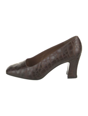 Stuart Weitzman Embossed Leather Animal Print Pumps