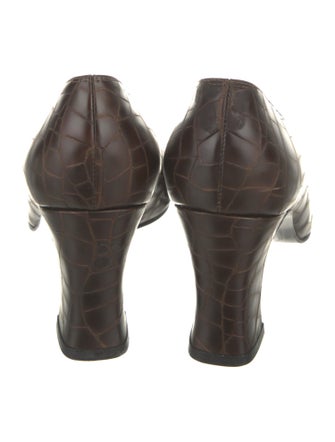 Stuart Weitzman Embossed Leather Animal Print Pumps