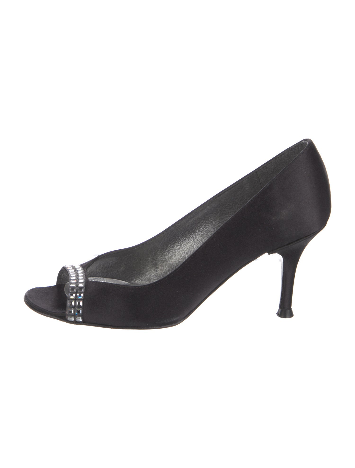 Stuart Weitzman Satin Crystal Embellishments Pumps