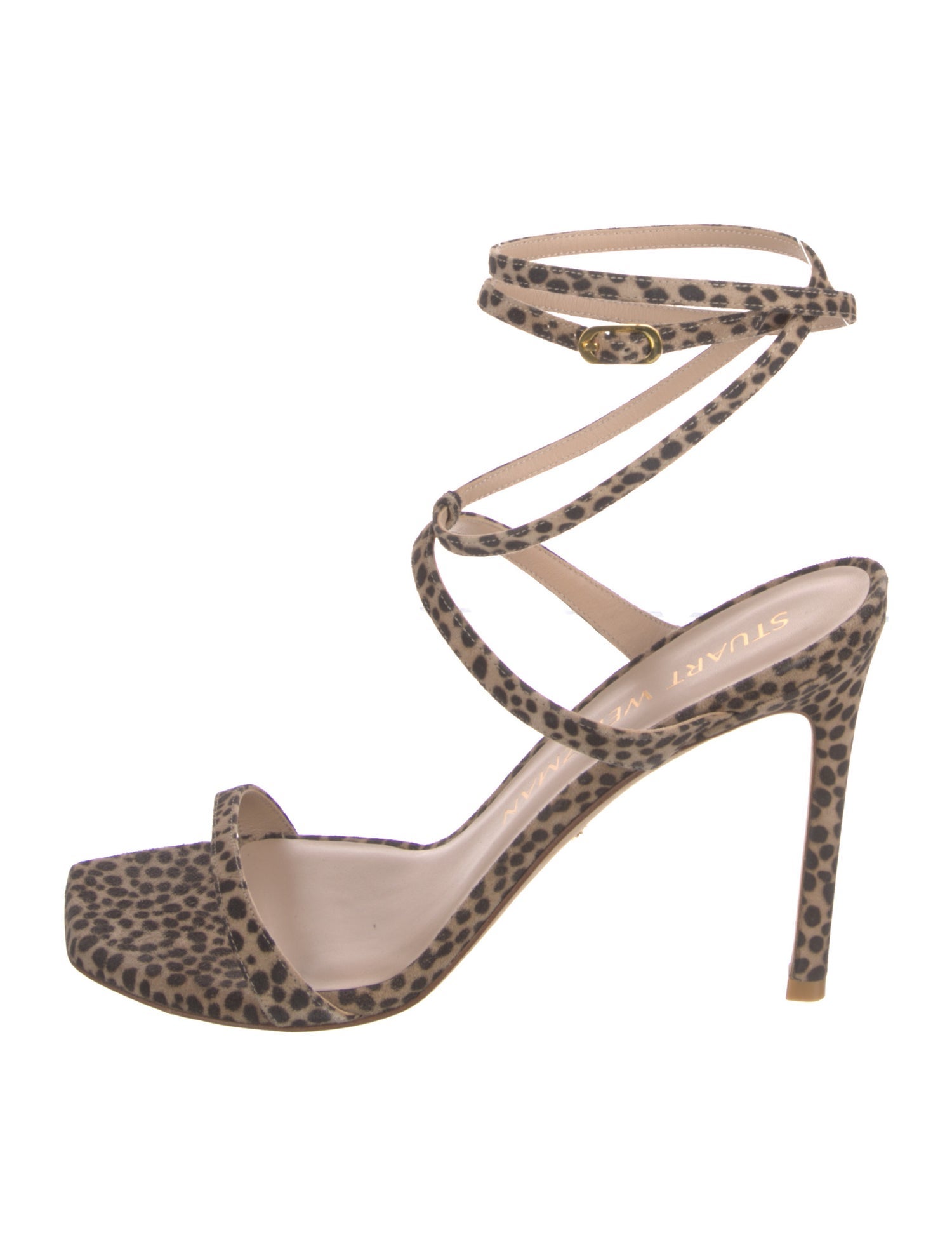 Stuart Weitzman Suede Animal Print Sandals w/ Tags