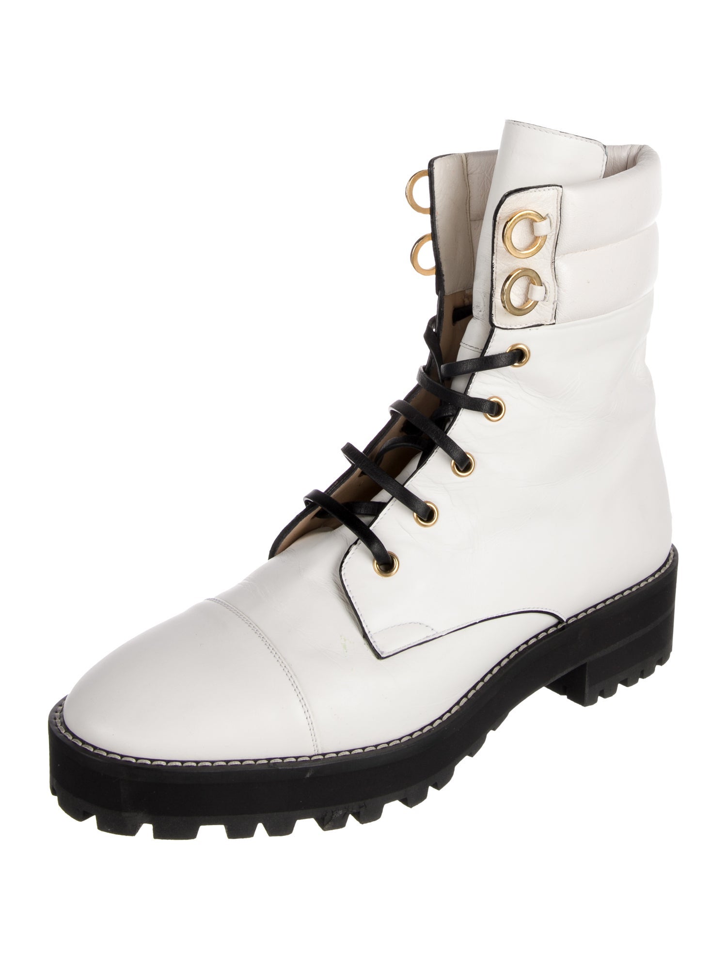 Stuart Weitzman Leather Combat Boots