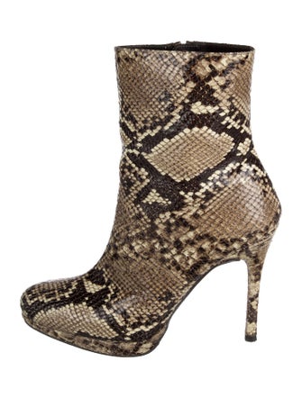 Stuart Weitzman Embossed Leather Animal Print Boots