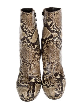 Stuart Weitzman Embossed Leather Animal Print Boots