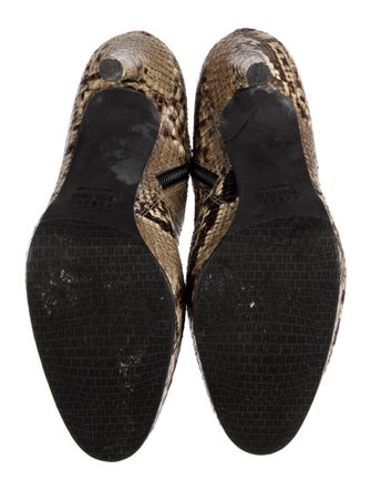 Stuart Weitzman Embossed Leather Animal Print Boots