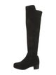 Stuart Weitzman Suede Leather Trim Embellishment Boots