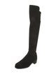 Stuart Weitzman Suede Leather Trim Embellishment Boots