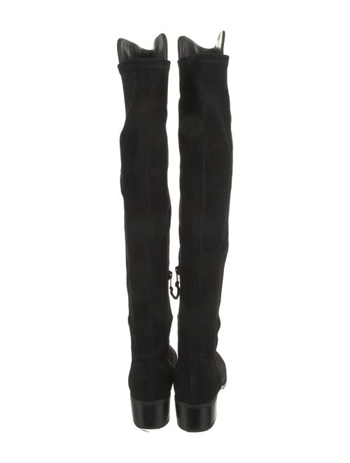 Stuart Weitzman Suede Leather Trim Embellishment Boots