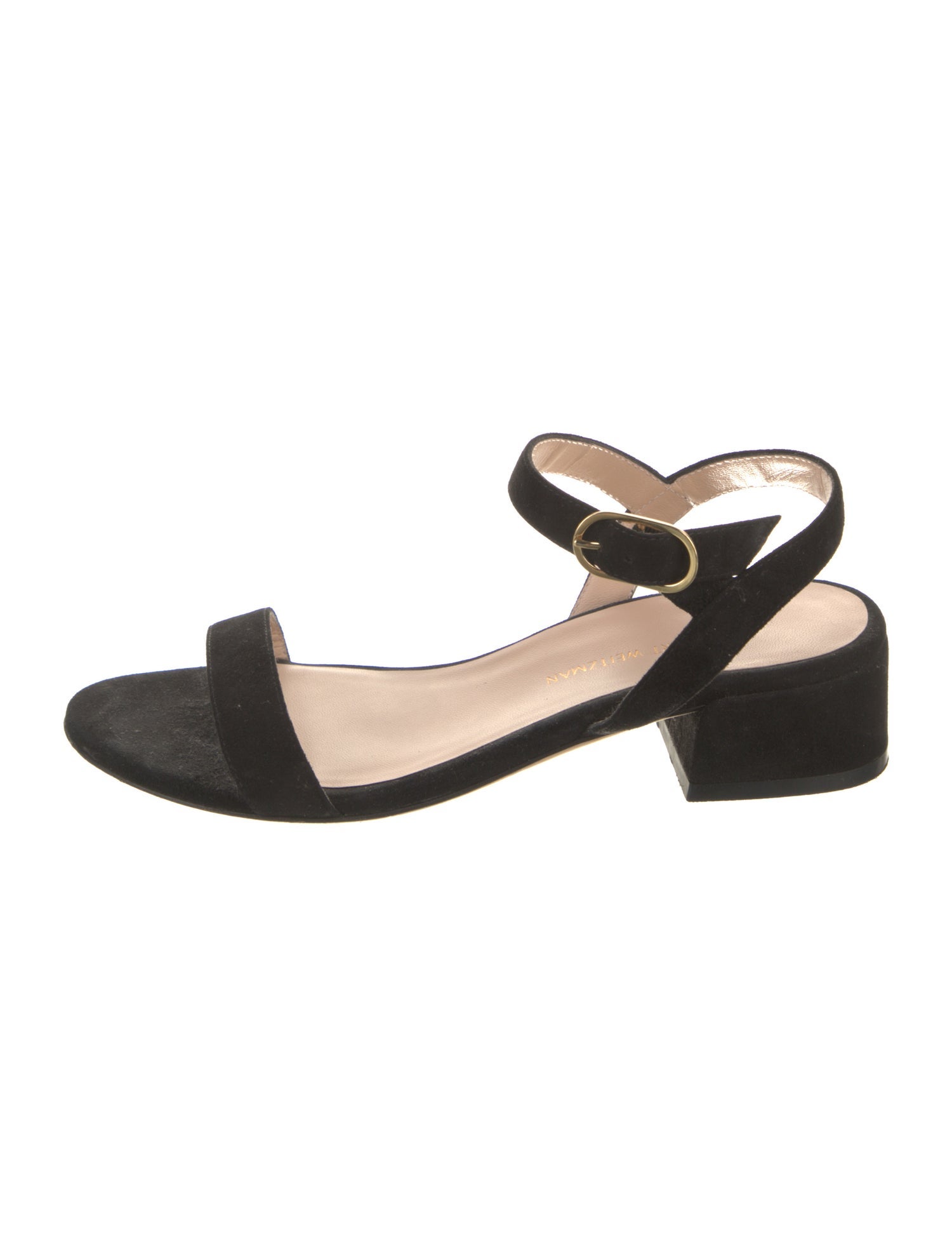 Stuart Weitzman Suede Leather Trim Embellishment Sandals