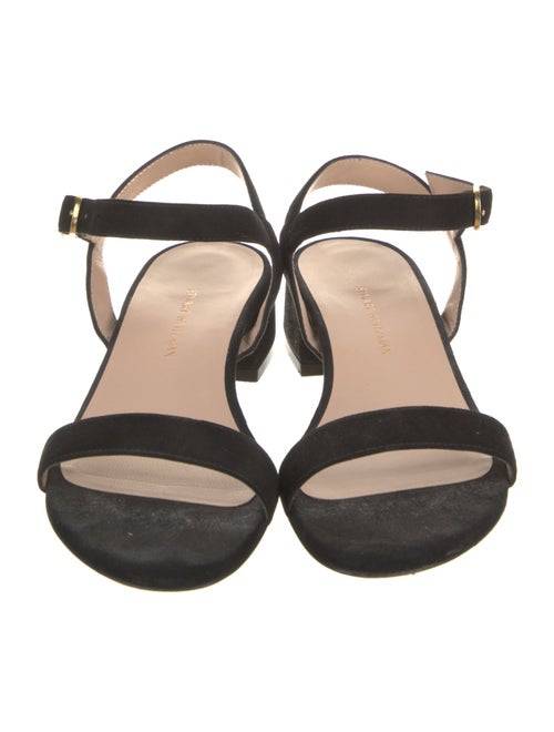 Stuart Weitzman Suede Leather Trim Embellishment Sandals