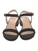 Stuart Weitzman Suede Leather Trim Embellishment Sandals