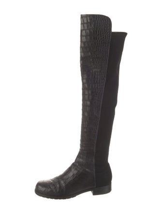 Stuart Weitzman Embossed Leather Boots