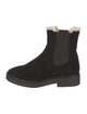 Stuart Weitzman Suede Fur Trim Chelsea Boots