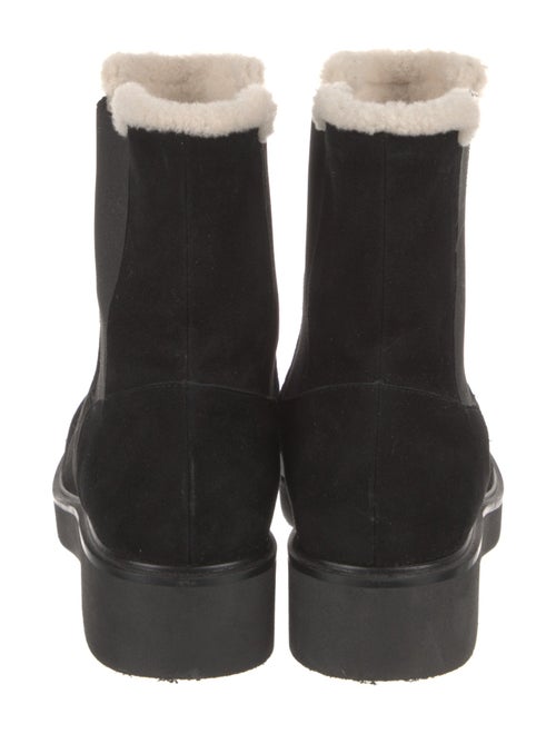 Stuart Weitzman Suede Fur Trim Chelsea Boots