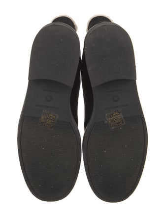 Stuart Weitzman Suede Fur Trim Chelsea Boots