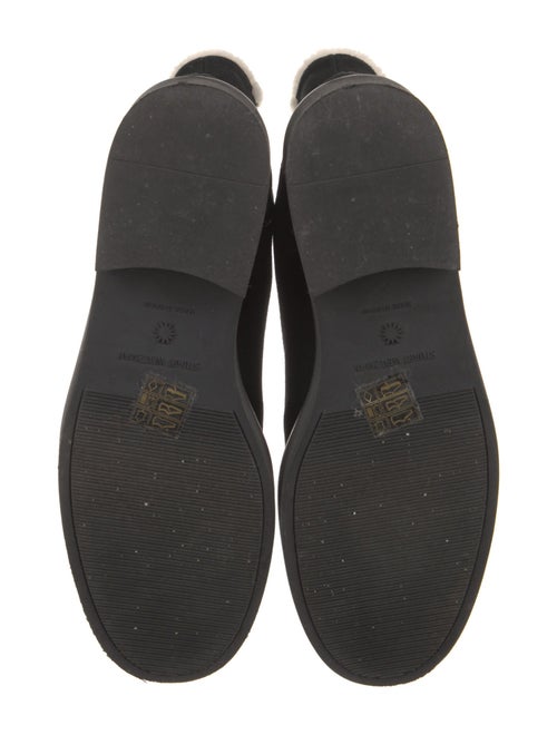 Stuart Weitzman Suede Fur Trim Chelsea Boots