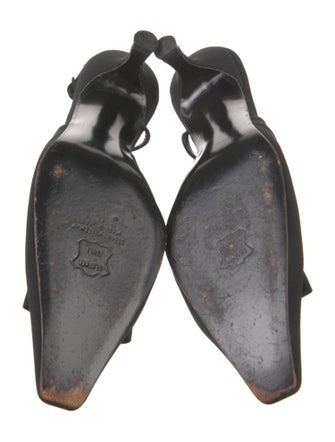 Stuart Weitzman Satin Crystal Embellishments Slingback Pumps