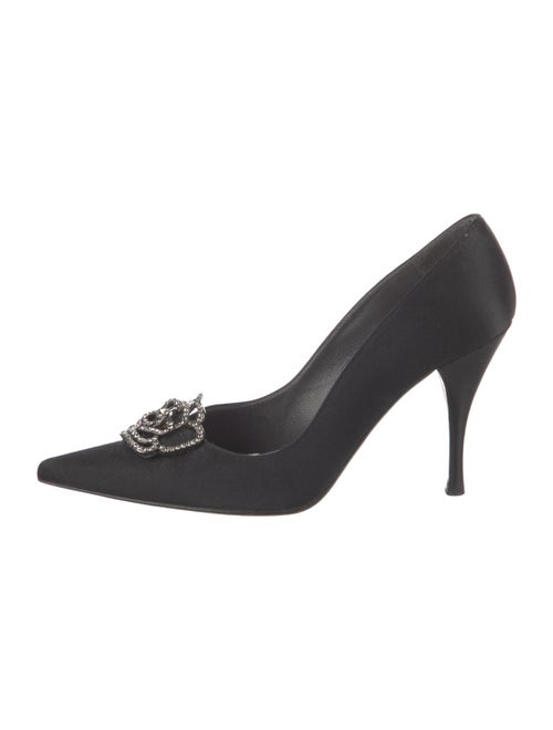 Stuart Weitzman Satin Crystal Embellishments Pumps