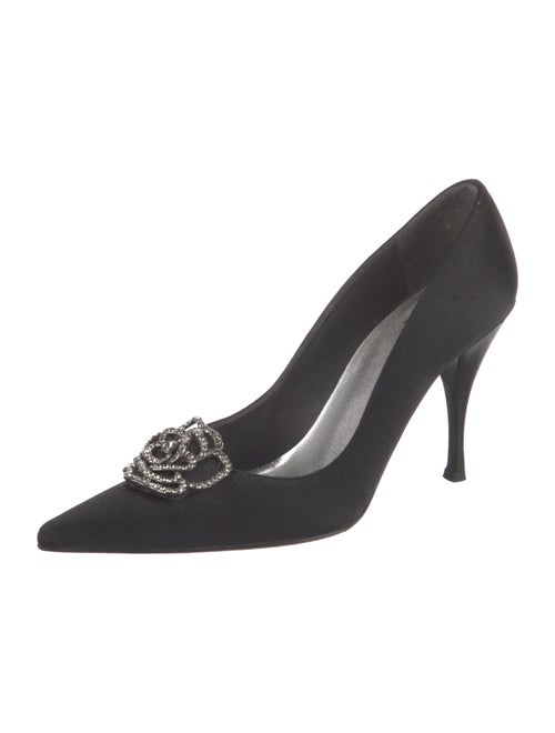 Stuart Weitzman Satin Crystal Embellishments Pumps