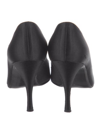 Stuart Weitzman Satin Crystal Embellishments Pumps