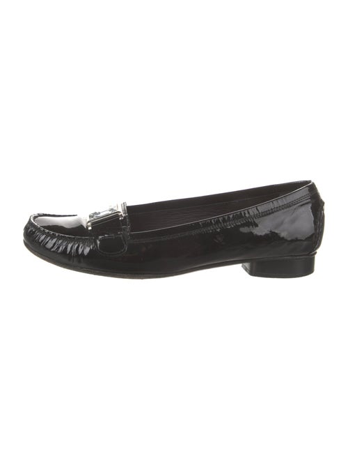 Stuart Weitzman Patent Leather Crystal Embellishments Loafers