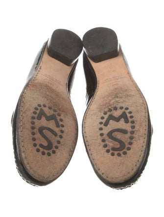 Stuart Weitzman Patent Leather Crystal Embellishments Loafers