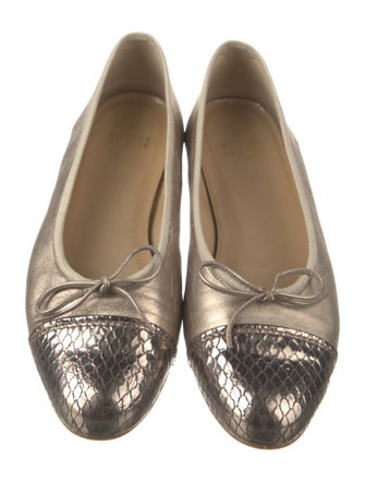 Stuart Weitzman Leather Animal Print Ballet Flats