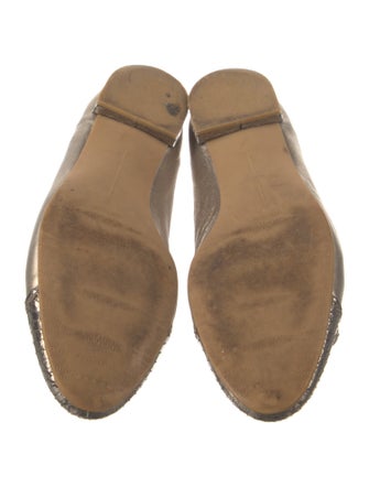 Stuart Weitzman Leather Animal Print Ballet Flats