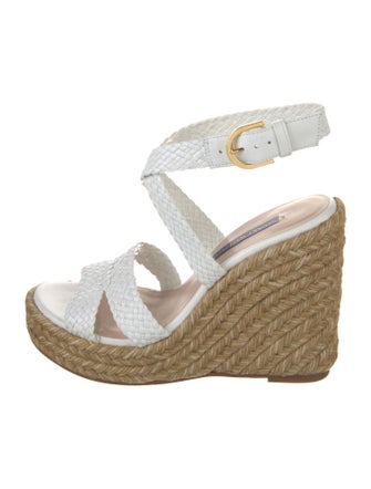 Stuart Weitzman Leather Braided Accents Espadrilles