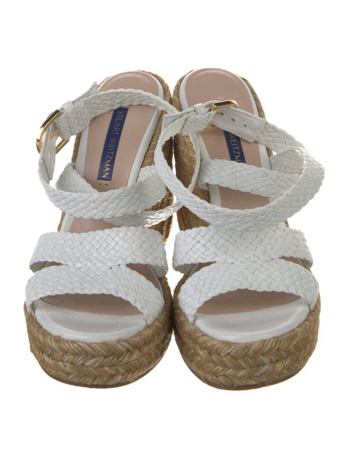 Stuart Weitzman Leather Braided Accents Espadrilles