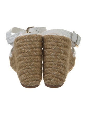 Stuart Weitzman Leather Braided Accents Espadrilles