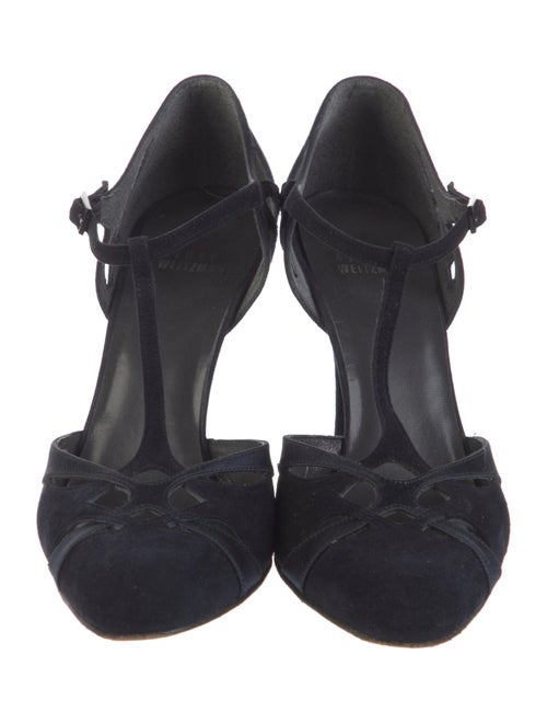 Stuart Weitzman Suede T-Strap Pumps