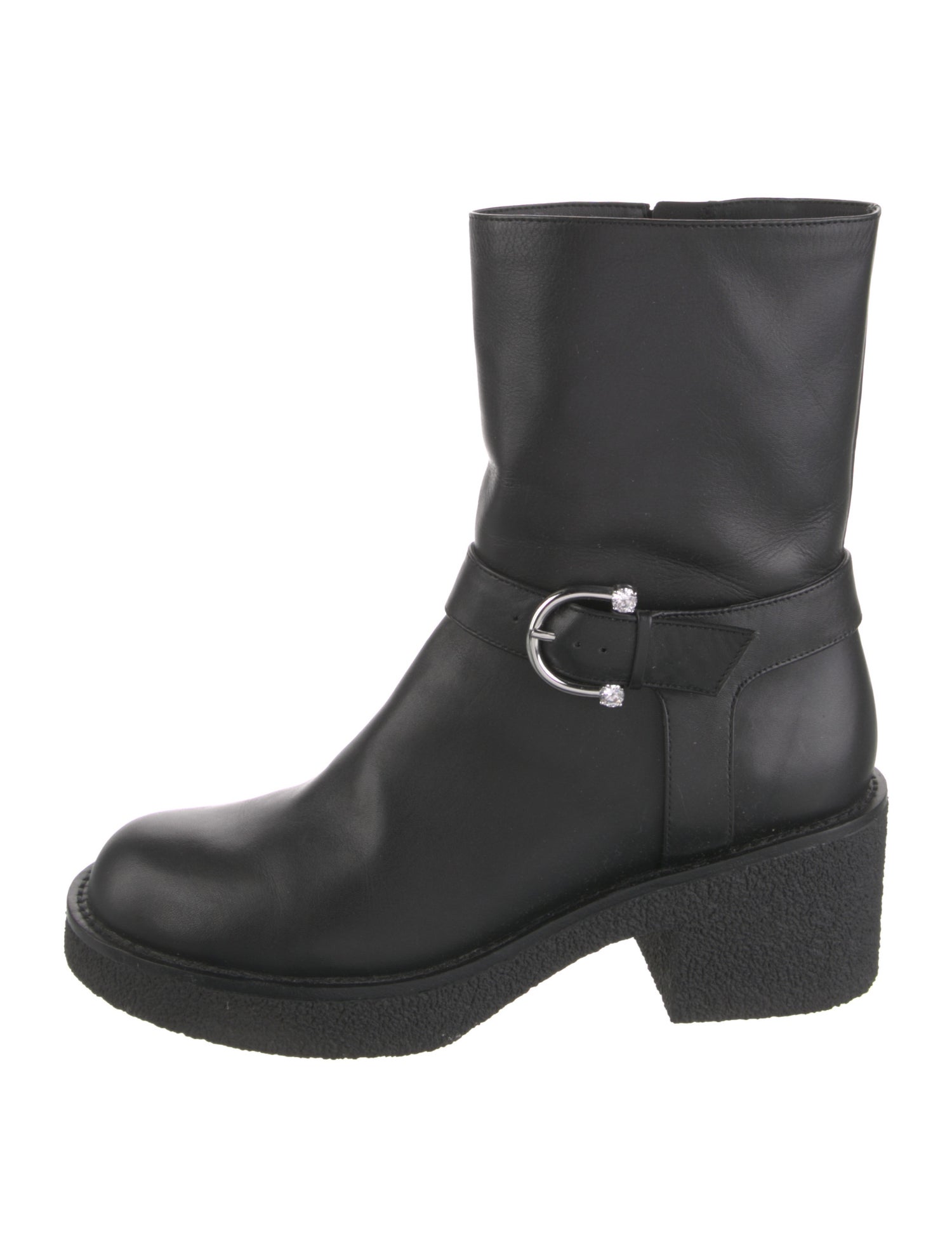 Stuart Weitzman Leather Moto Boots