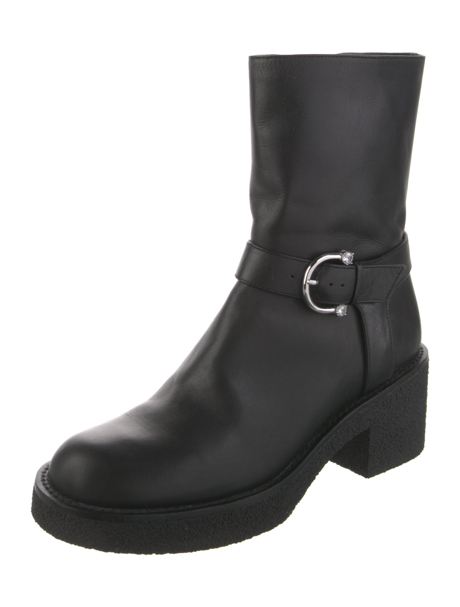 Stuart Weitzman Leather Moto Boots
