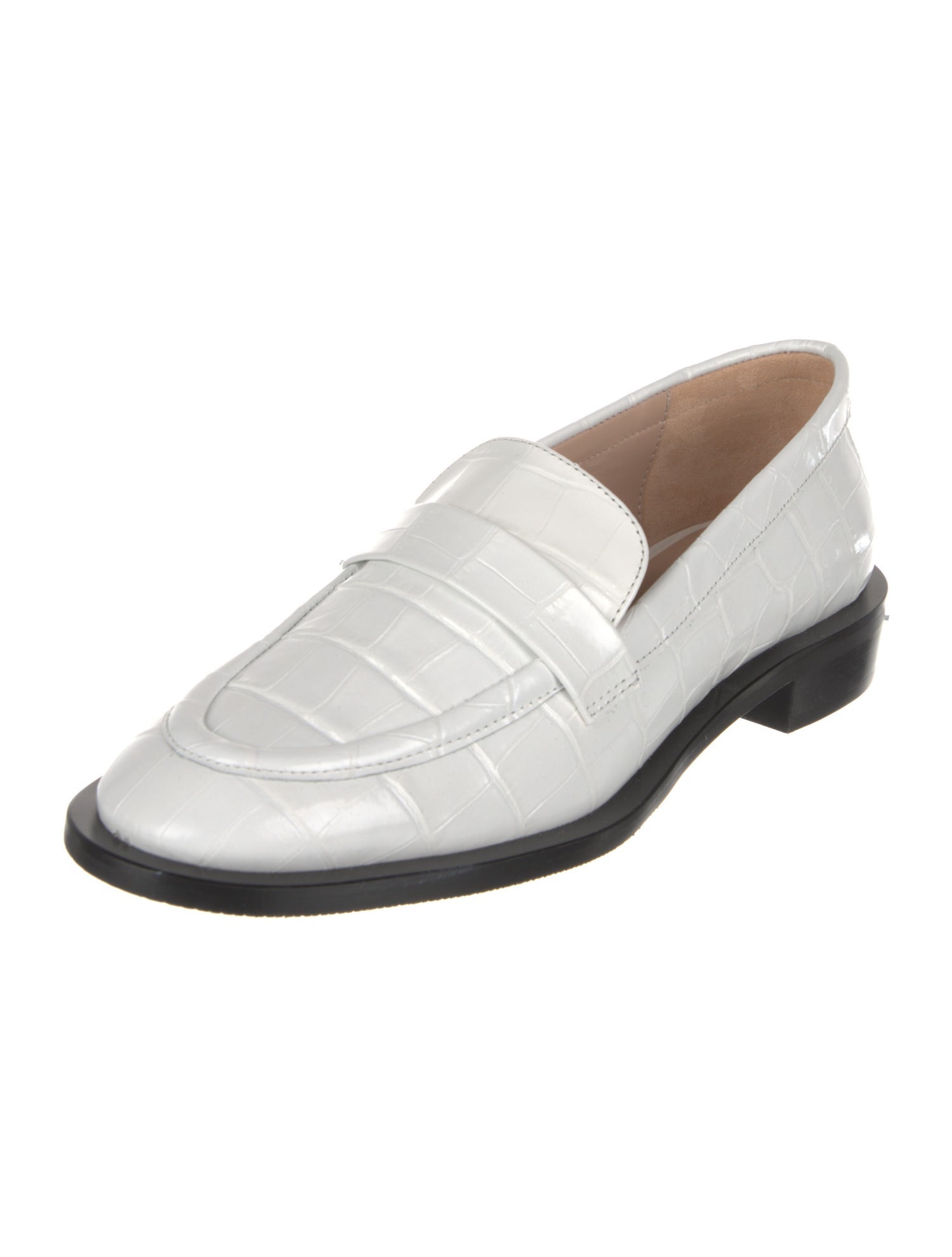 Stuart Weitzman Embossed Leather Loafers