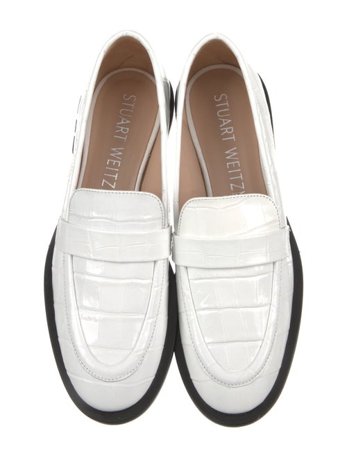 Stuart Weitzman Embossed Leather Loafers