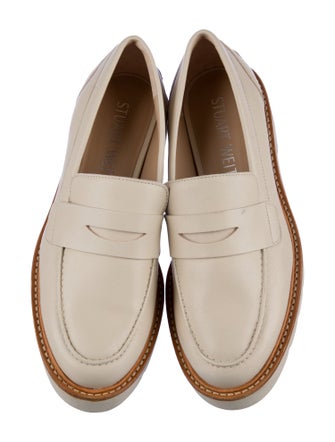 Stuart Weitzman Leather Tassel Accents Loafers