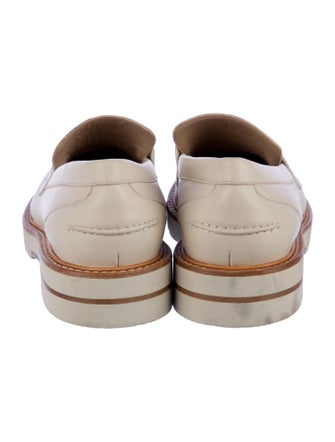 Stuart Weitzman Leather Tassel Accents Loafers