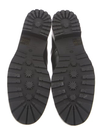 Stuart Weitzman Leather Chain-Link Accents Combat Boots