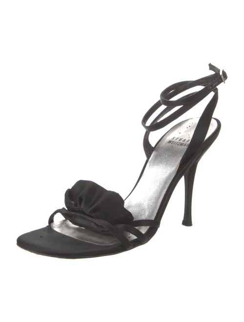 Stuart Weitzman Satin Crystal Embellishments Slingback Sandals