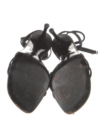 Stuart Weitzman Satin Crystal Embellishments Slingback Sandals