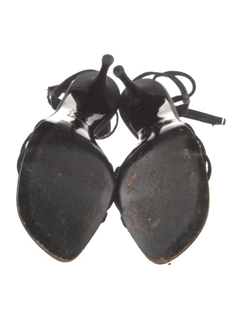 Stuart Weitzman Satin Crystal Embellishments Slingback Sandals